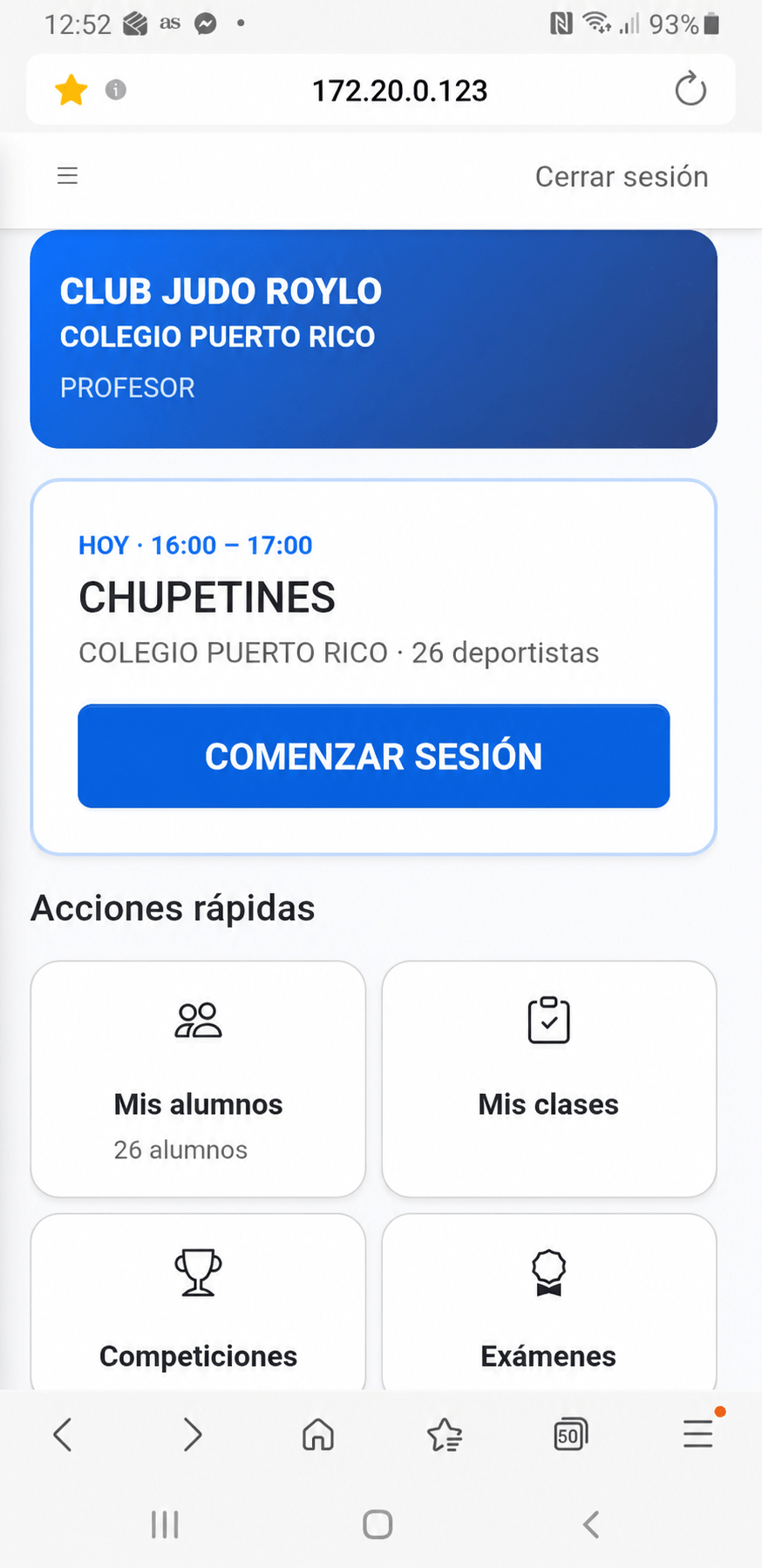 Panel móvil para profesores de JULOGRO