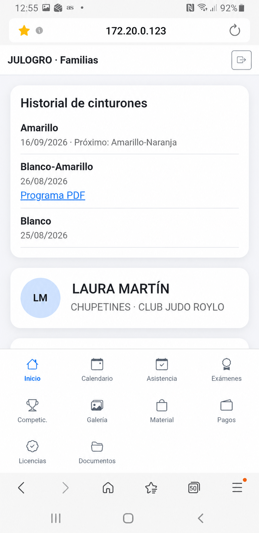 Portal de familias de JULOGRO
